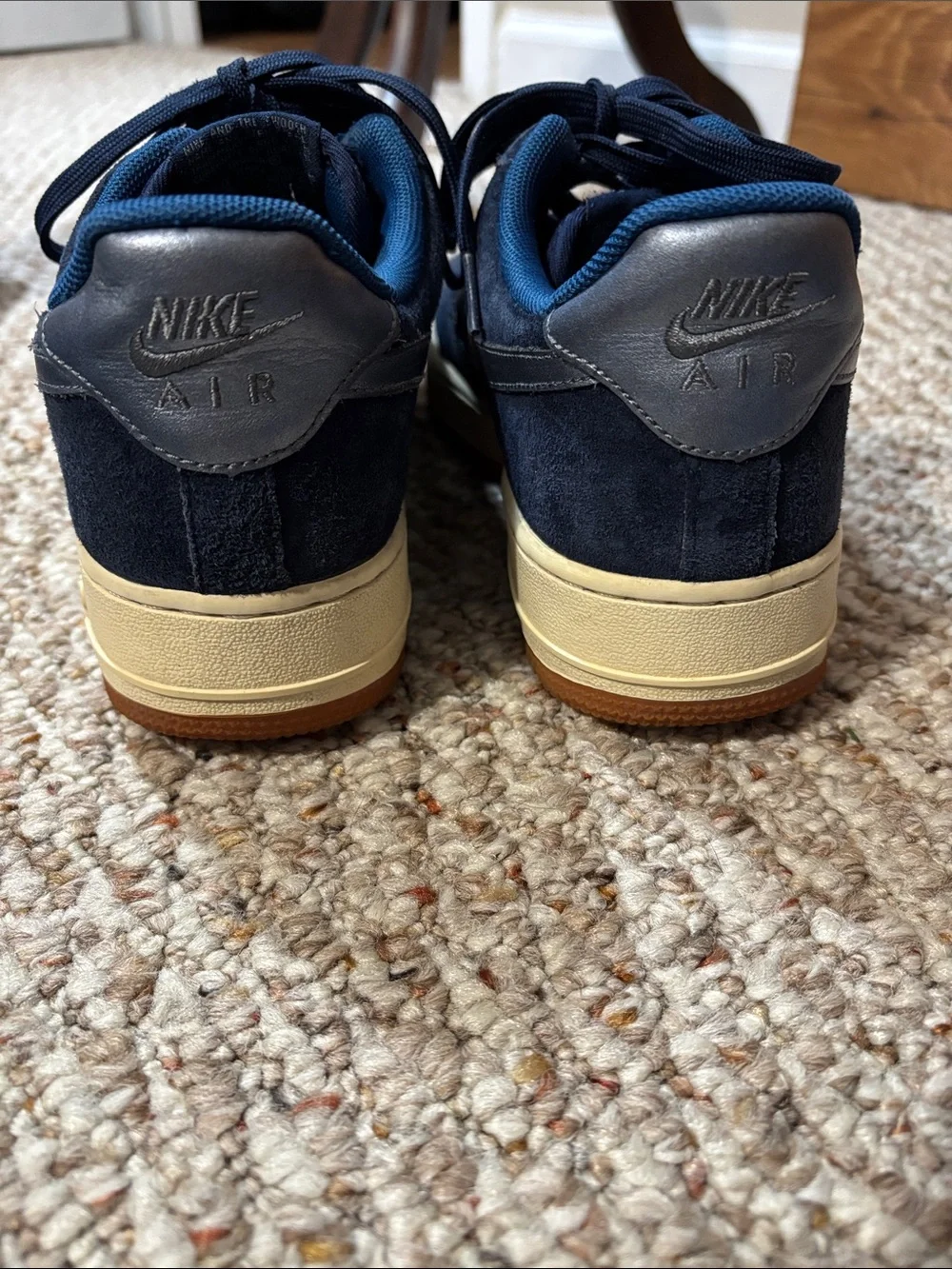 Nike sz 7.5 Air Force 1 Low ‘07 PRM Suede Midnight Navy Sneakers
